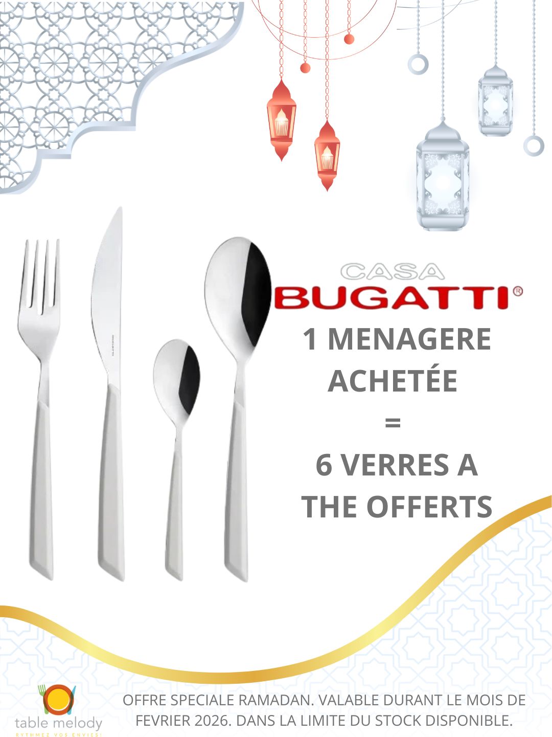 MENAGERE GRACE BLANCHE BUGATTI- RAMADAN 2026