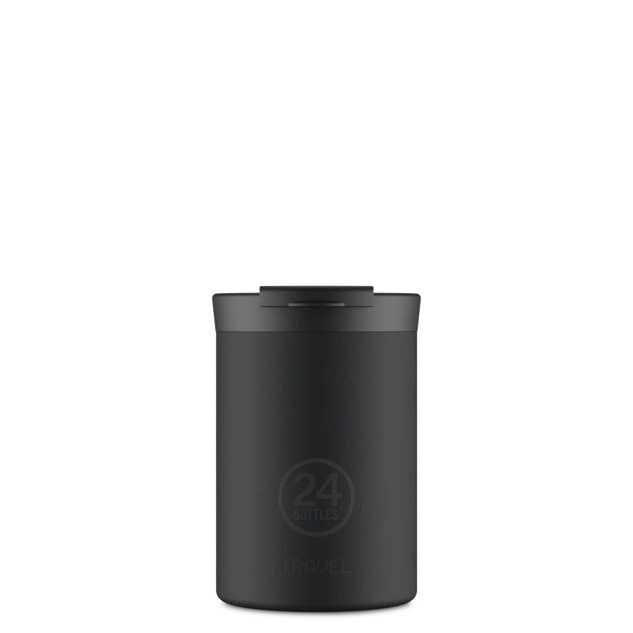 TRAVEL TUMBLER 350ML STONE TUXEDO BLACK- 24BOTTLES