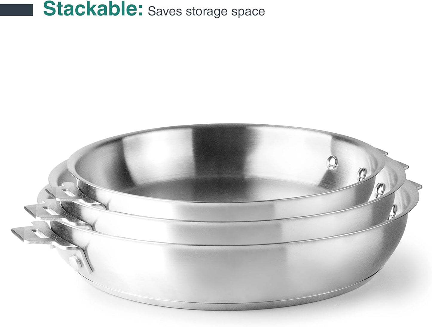 POELE COMBI EN INOX- MANCHE BLEU - 24 CM - LACOR