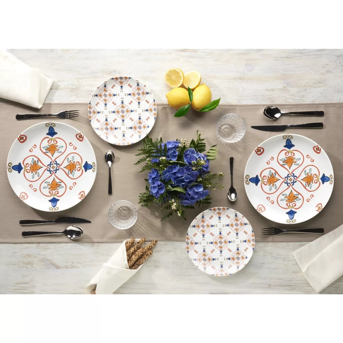 SERVICE DE TABLE SORRENTO- BLUE ORANGE- GUZZINI