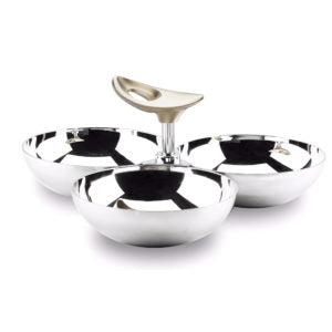 SET 3 COMPARTIMENTS LEAF SILVER- GERMAN DESIGN