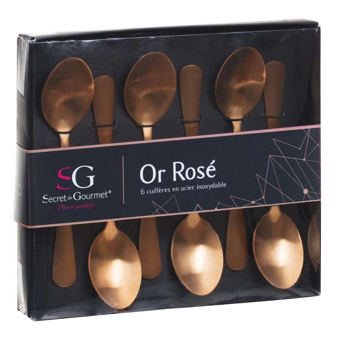 Cuilleres a gateaux Or Rose- 6 pieces