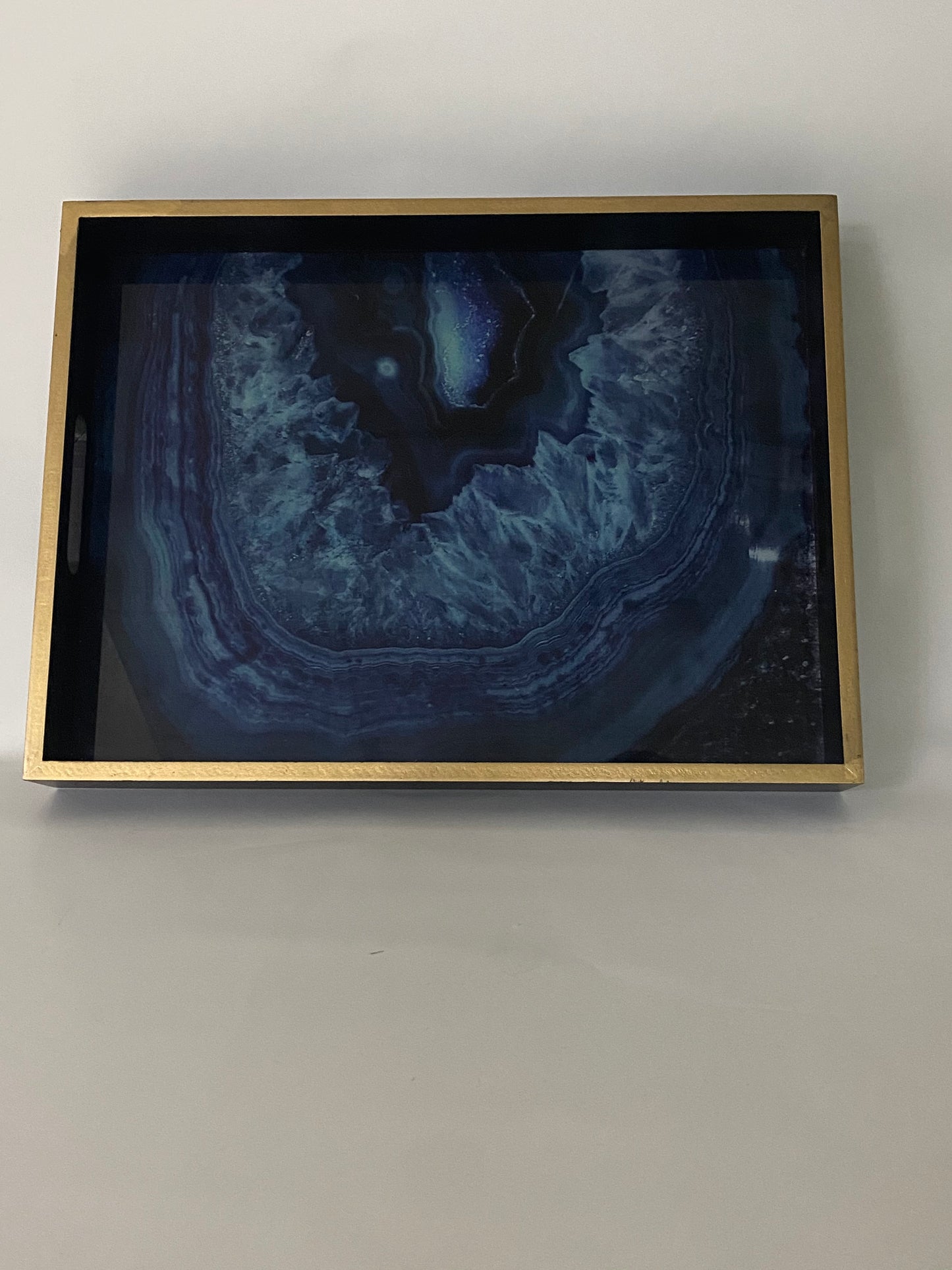 Duo de plateaux en bois Marbre bleu