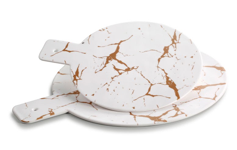 PLANCHE BLANCHE EFFET MARBRE OR EN MELAMINE- PM