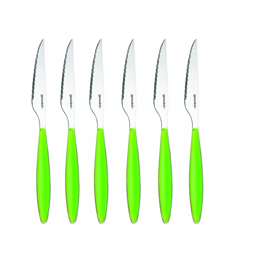 Set de 6 couteaux à steak feeling- vert- GUZZINI