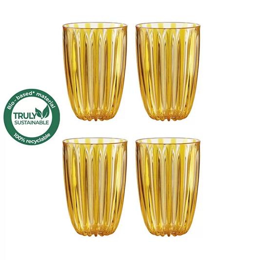 LOT DE 4 VERRES DOLCE VITA JAUNES - GUZZINI