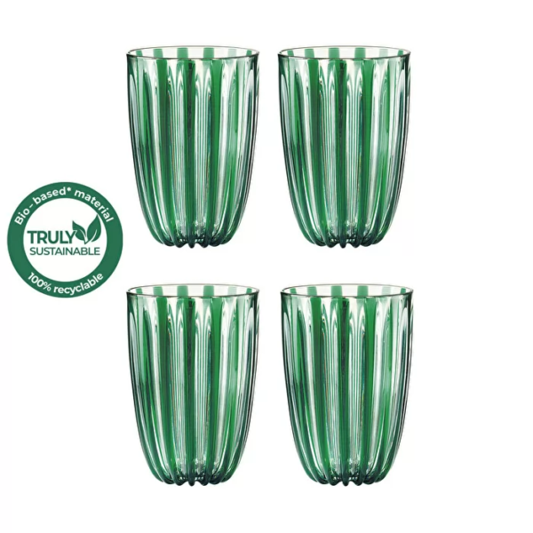 LOT DE 4 VERRES DOLCE VITA VERT EMERAUDE - GUZZINI