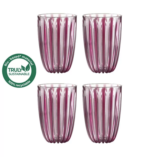 LOT DE 4 VERRES DOLCE VITA VIOLET AMETHYSTE - GUZZINI