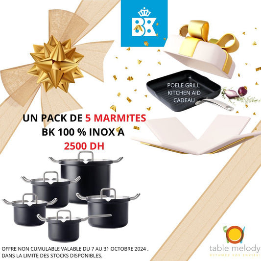 BK SET DE 5 MARMITES- PROMO 5 ANS