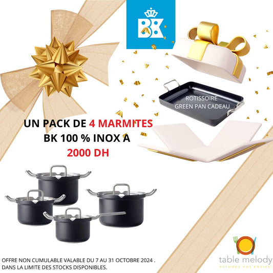 BK SET DE 4 MARMITES- PROMO 5 ANS