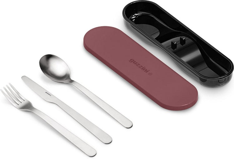 LUNCH BOX AVEC COUVERTS -ROSE ET ROUGE - GUZZINI