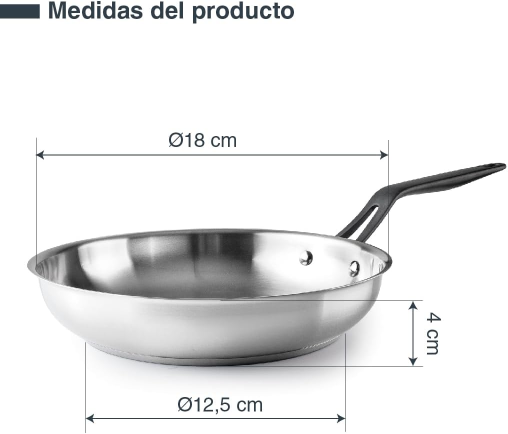 POELE ORIGIN INOX 18 CM - LACOR