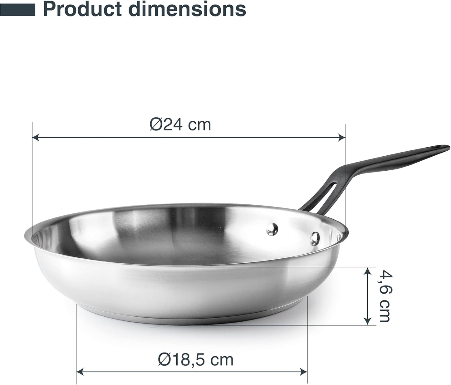 POELE ORIGIN INOX 24 CM - LACOR