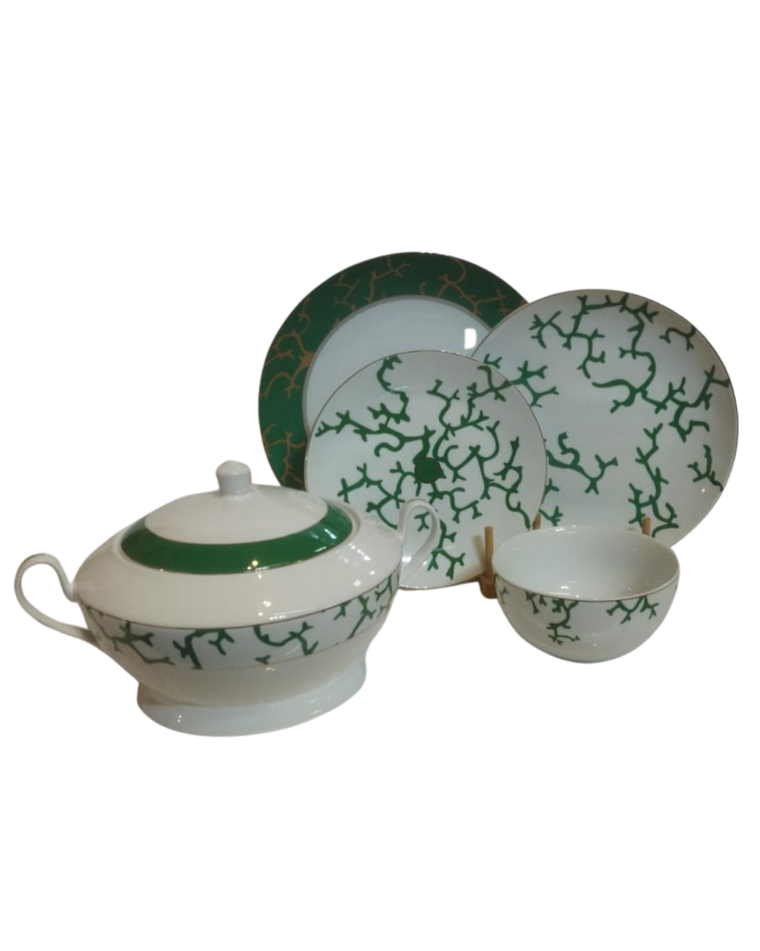 Service de table 25 pièces- Corail vert