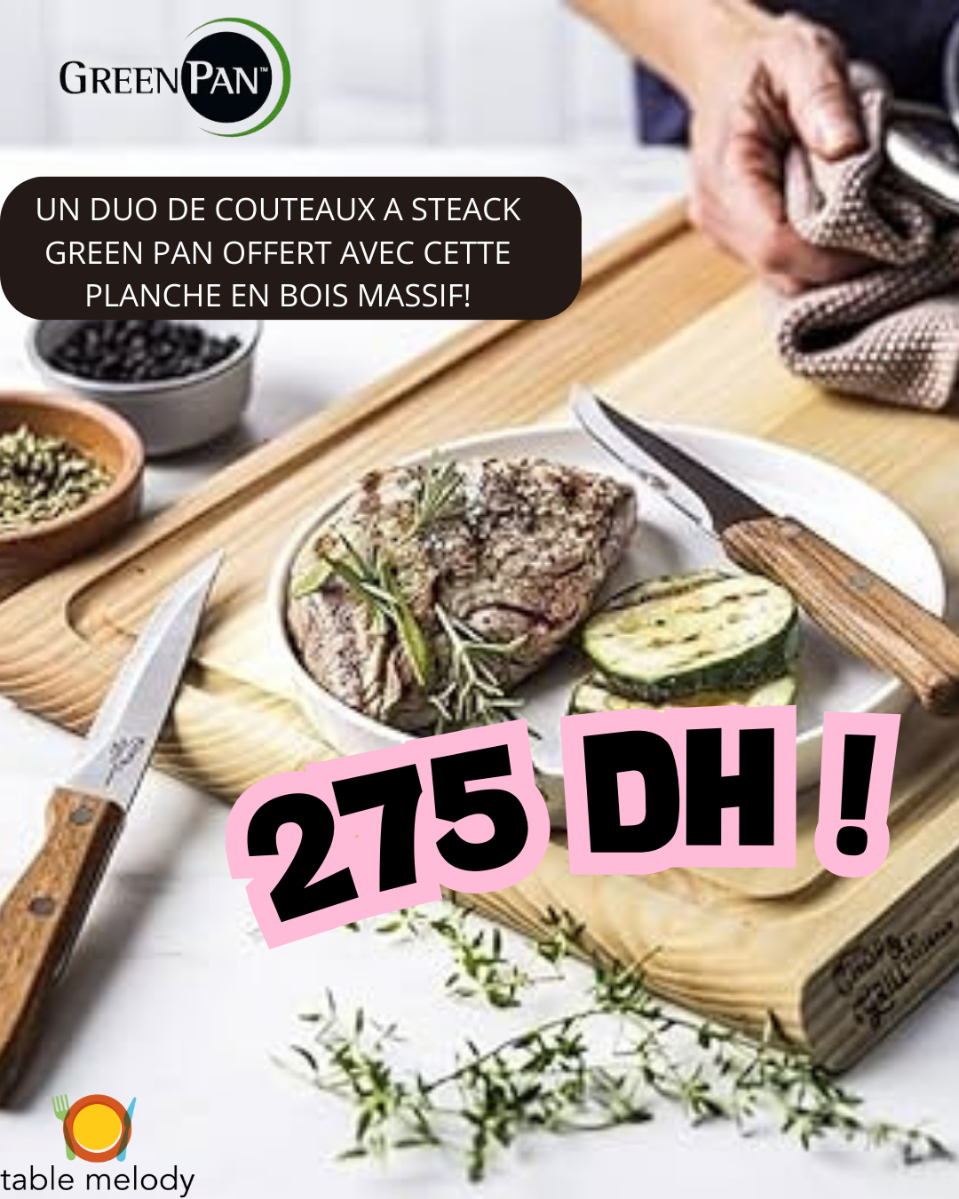 PROMO PLANCHE A DECOUPER CHOP & GRILL- BY GREENPAN