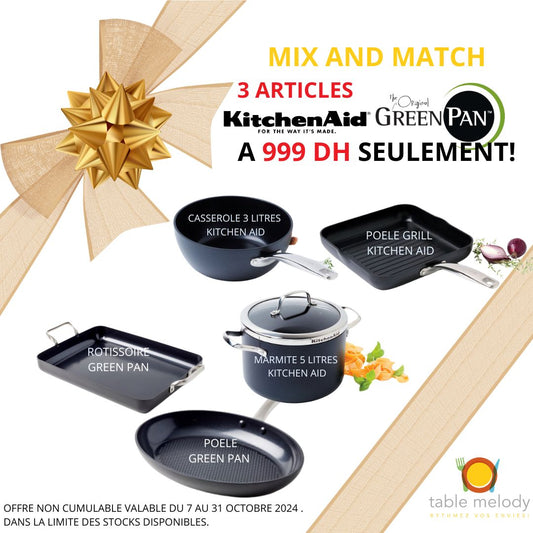 MIX AND MATCH KITCHEN AID ET GREEN PAN- PROMO 5 ANS