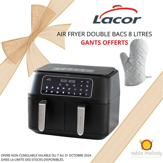 AIR FRYER DOUBLE BACS LACOR- PROMO 5 ANS