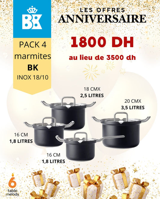 PACK BK 4 MARMITES- PROMO 6 ANS