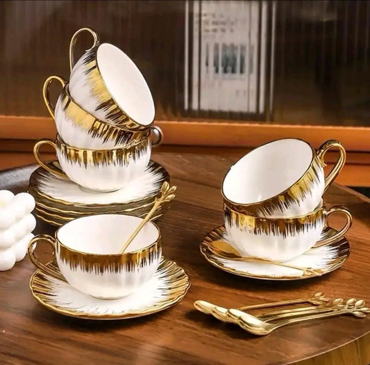 SET A THE WHITE AND GOLD- 6 PIECES