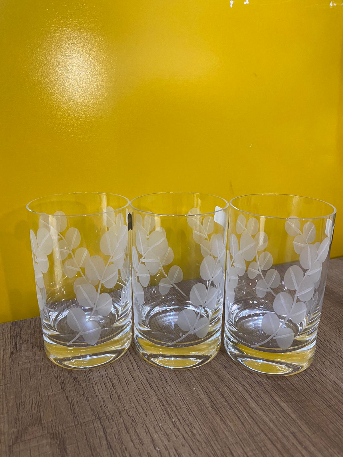 VERRES A THE EN CRISTALIN- MODELE FEUILLAGE- PACK DE 6