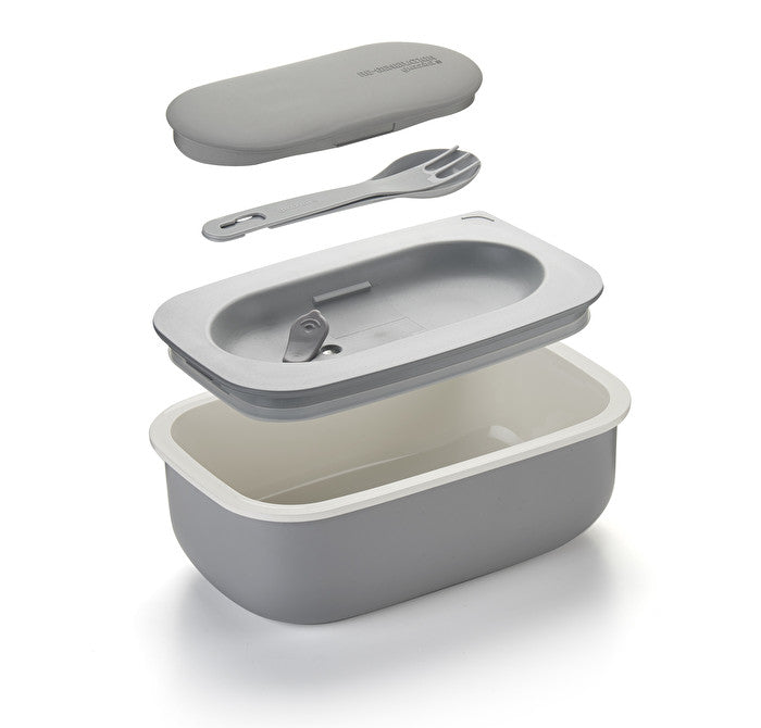 LUNCH BOX AVEC COUVERTS 0.9 L -GRIS- GUZZINI