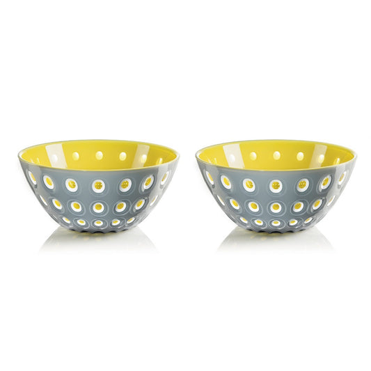 SET DE 2 BOLS 12CM "LE MURRINE" 12CM JAUNE ET GRIS - GUZZINI