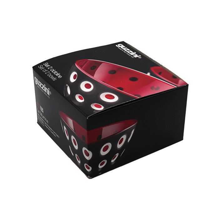 SET DE 2 BOLS 12CM "LE MURRINE" 12CM ROUGE ET NOIR - GUZZINI