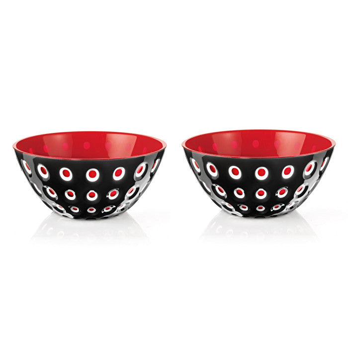 SET DE 2 BOLS 12CM "LE MURRINE" 12CM ROUGE ET NOIR - GUZZINI