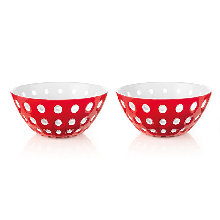 SET DE 2 BOLS 12CM "LE MURRINE" 12CM ROUGE ET BLANC - GUZZINI