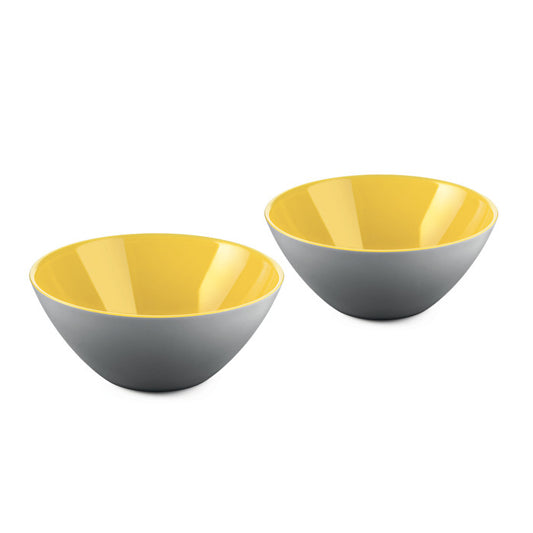 SET DE 2 BOLS MY FUSION GRIS ET JAUNE 12 CM