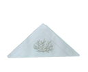 Pack de 6 serviettes en coton brodées- BLANC CORAIL ARGENT