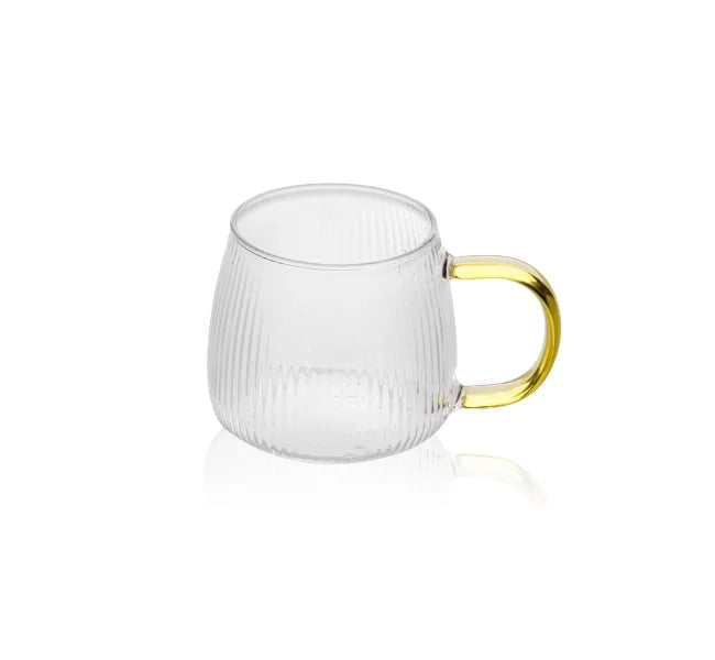 MUG EN VERRE AVEC ANSE GOLD- 400 ML