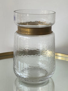 Vase Transparent & Gold- 20 cm