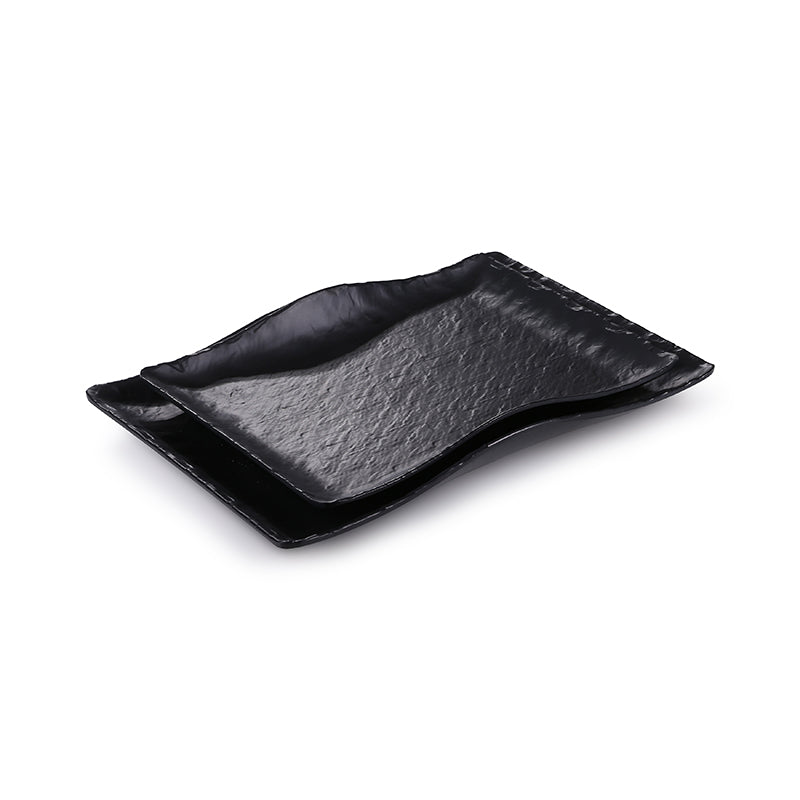 ASSIETTE RECTANGULAIRE EN MELAMINE NOIRE- PM