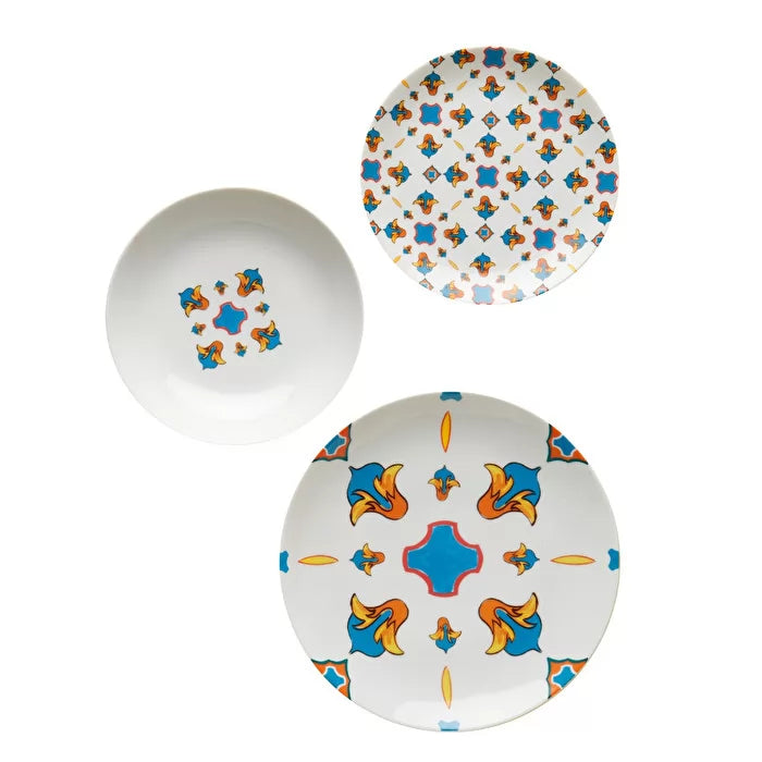 SERVICE DE TABLE SORRENTO- ORANGE BLUE- GUZZINI