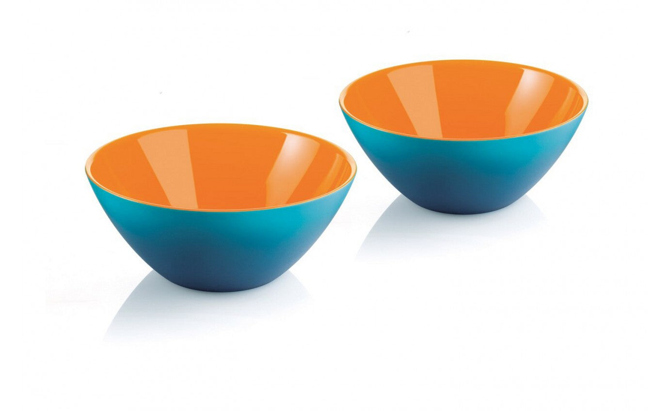 SET DE 2 BOLS MY FUSION BLEU ET ORANGE 12 CM