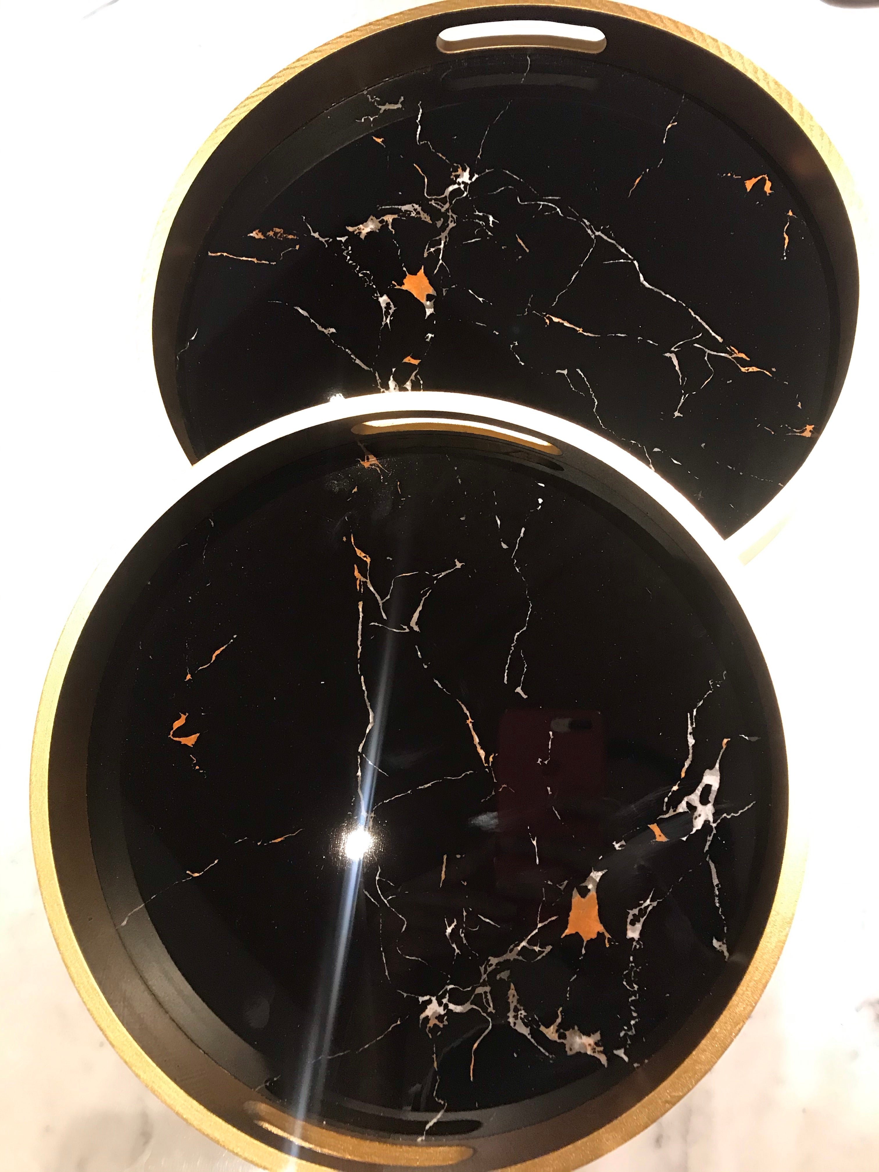 Duo de plateaux Gold and Marble
