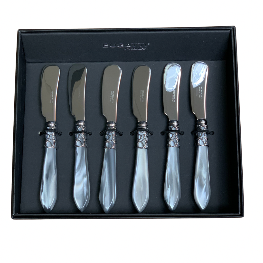 Set 6 couteaux à tartiner Melodia gris- Bugatti
