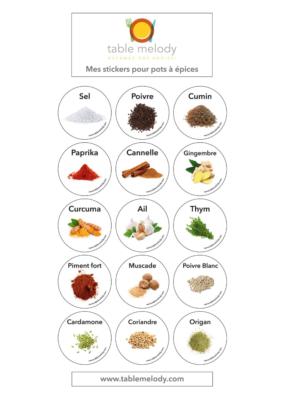 Affiche 15 stickers a épices