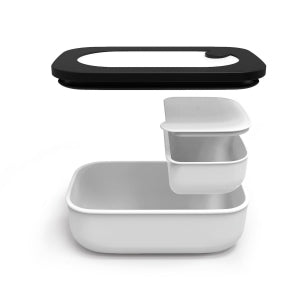 LUNCH BOX AVEC COUVERTS - BLANC ET NOIR- GUZZINI